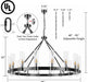 48 Inch Black Wagon Wheel Chandelier CrystalShades