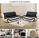 Faux Leather Sofa Couch Set, Living Room Sofa and Loveseat Set, Leather Couch and Loveseat Set for Living Room Office Home (2 Piece Leather Living Room Set, White&Black)