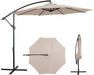 10FT Outdoor Offset Umbrella, Cantilever Patio Umbrella with Infinite Tilt, UV Resistant & Water-Repellent Canopy & Cross Base for Garden, Yard & Deck