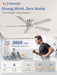 52-Inch Brushed Nickel Flush Mount Ceiling Fan