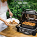 OG751 Woodfire Pro Outdoor Grill Built-In Thermometer,7-In-1 Master Grill,Bbq Smoker,& Outdoor Air Fryer plus Bake,Roast,Dehydrate & Broil,Woodfire Technology,Weather-Resistant,Grey XL