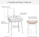 Vanity Table Set with Flip Top Mirror and Cushioned Stool, Folding Top Flip Mirrored Large Storage Organizer for Home Bedroom Bathroom, Makeup Dressing Table Set with 2 Drawers, White