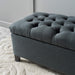 Ottilie Fabric Storage Ottoman, Dark Grey Dimensions: 17.50”D X 51.00”W X 17.00”H