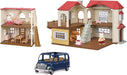 Red Roof Grand Mansion Gift Set, Dollhouse Playset with 3 Figures, Furniture, Vehicle and Accessories