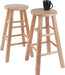 Element 2-Piece 24In Counter Stool Set, Natural Finish, Solid Wood, Modern Design