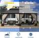 12x20 Ft Hardtop Gazebo With Double Roof NettingCurtains
