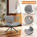 Dining Chairs Set of 2, 360° Swivel Upholstered Mid-Century Modern Kitchen Dining Room Chairs, Armless Faux Leather Accent Side Chair with Padded Back, Metal Legs for Living Room Bedrooms,Grey