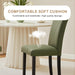 Upholstered Dining Chairs Set of 6, Modern PU Leather and Solid Wood Legs & High Back for Kitchen/Living Room- Green