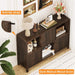6 Cube Storage Organizer Book Shelf, Horizontal Bookshelf with 3 Doors, 3 Tier Wooden Bookcase for Living Room, Home Office (Dark Walnut)