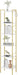 Bookshelf, Book Shelf, Industrial Bookcase with 2 Hooks, Coner Shelf Storage Organizer for Home Office, Living Room, Bedroom, Kitchen, 6-Tier White-Gold BC10713G