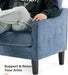 Navy Blue Chenille Mid Century Upholstered Armchair