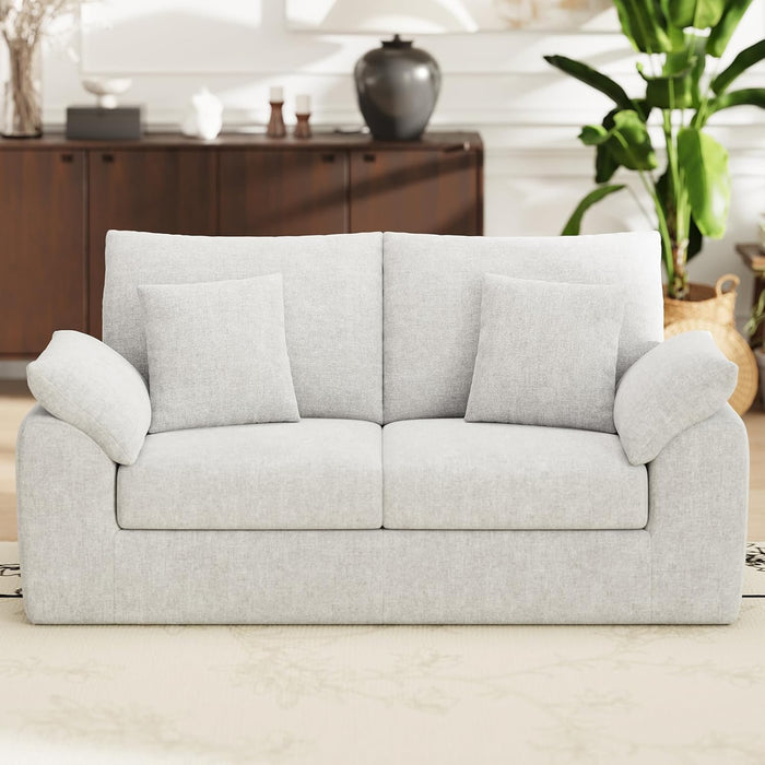 Beige TwoSeater Sofa For Compact Modern LivingRoom