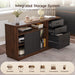 FiftyFiveInch Walnut Sturdy File Cabinet With Drawers