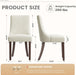 Wooden Dining Chairs Set of 4, Upholstered Kitchen & Dining Room Chairs with Solid Wood Legs Curved Backrest Farmhouse Accent Chair for Dining/Kitchen/Living Room, Beige