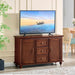 47" Wood Sideboard Buffet Cabinet with Storage,Traditional Media Console with 2 Doors & 3 Drawers,Adjustable Shelves Credenza with Solid Wood Legs for Kitchen,Living Room,Walnut