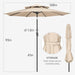9Ft Patio Umbrella - 2 Tiers Outdoor Umbrella with Push Button Tilt and Crank for UV Protection, Table Market Umbrella for Garden, Deck, Backyard, Pool and Beach(Beige)