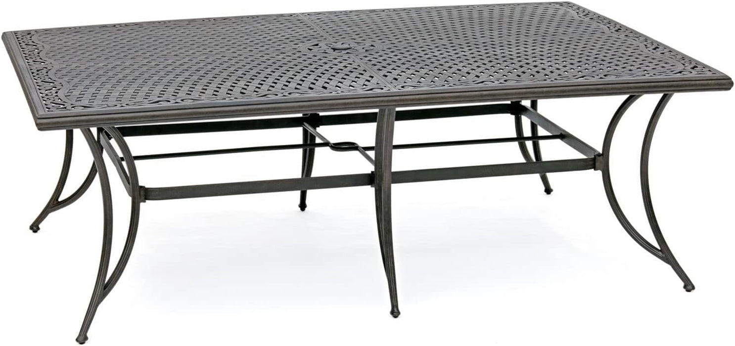 Manor 11-Piece Outdoor Dining Set with 4 Sling Swivel Rockers, 6 Stationary Chairs, and Rust Resistant Aluminum Rectangular Dining Table, Patio Dining Set for 10, Perfect for Patio or Backyard