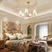 36-Inch Goldtone Brass Chandelier With Fabric Shade