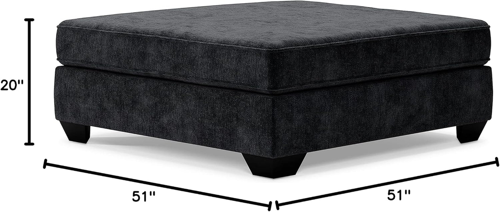 Lavernett Contemporary Square Oversized Accent Ottoman, Dark Gray