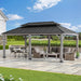 12x20 Ft CedarFramed Wood Gazebo MatteBlack Outdoor