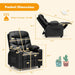 Kids Recliner Chair with Cup Holder, Adjustable Leather Lounge Chair W/Footrest & Side Pockets for Children Boys Girls Room, Ergonomic Toddler Furniture Sofa, Kids Recliner (Black)