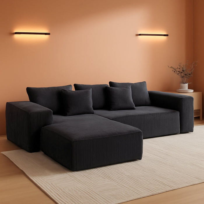 109-Inch L-Shaped Cloud Couch Modular Sectional Sofa