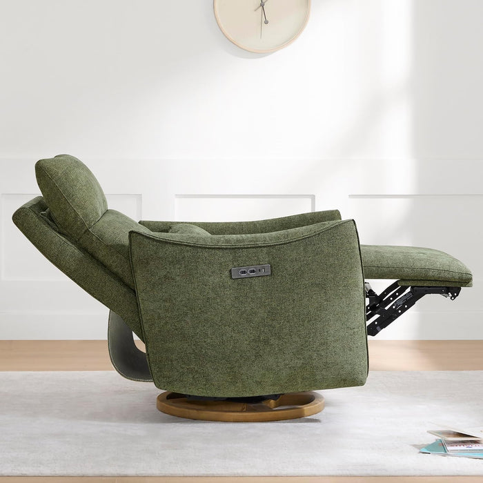 CHITA Power Swivel Glider Recliner Chair, Nursery Glider, Moss Green