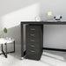 Black Mobile File Cabinet, 5 Drawers