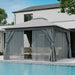 Gray 12x12 Outdoor Gazebo With MosquitoNetting Coverage