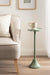 Sanzo Modern round Metal Pedestal Drink Table, 9 X 9 X 23, Soft Green, Decorative Martini Table with Trumpet Base for Use as Indoor Plant Stand or Living Room Mini Table
