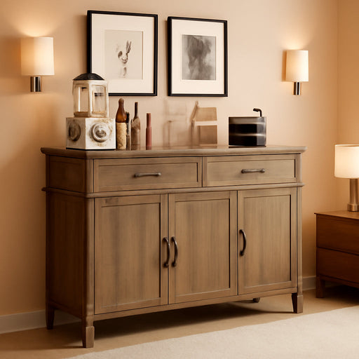 48 Inch Sideboard Buffet Cabinet with Storage, Washed Grey
