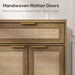 70" Rattan Sideboard Buffet Cabinet, Large Credenza Storage Cabinet