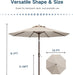Patiokingdom 10FT Patio Umbrella with Push Button Tilt and Crank, Outdoor Market Umbrella with 8 Fiberglass Ribs, UV Protection Table Umbrella for Pool,Backyard,Garden,Deck