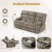Manual Reclining Sofa with 2-Layer Cushion, Home Theater Seat Reclining Couch with Hidden Drawers & Phone Holder, RV Wall Hugger Recliner Sofa with 3 Seater & Console (Gold, 77‘’)