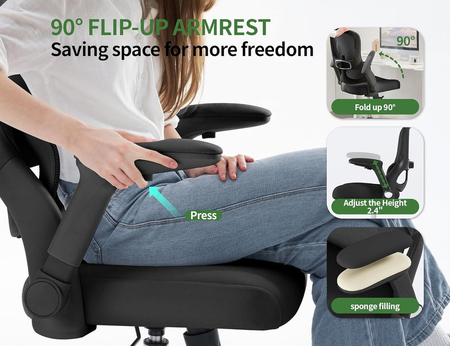 Ergonomic Office Chair - 330LBS Computer Desk Chair with Headrest&Lumbar