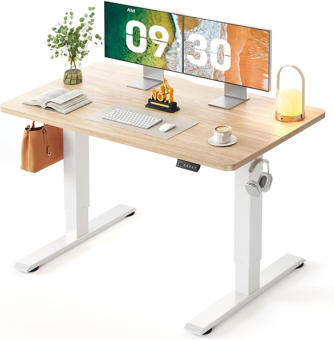 Electric Height Adjustable Standing Desk 48X24 Inch, Light Walnut