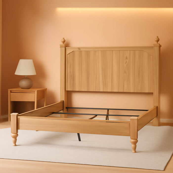Signature Design by Ashley Galletyn Country Rustic Panel Bed, Foundation or Box Spring Needed, King, Light Brown