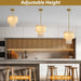 Alabaster round Chandelier, 2-Tier Spanish Alabaster Chandeliers, Warm White, 13" Modern Small Gold Marble Pendant Chandeliers for Foyer, Kitchen Island, Dining Room, Bedroom