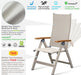 Adjustable Folding Chair, Indoor & Outdoor Balcony, Patio Porch, Garden Lawn, Pool, for Comfortable Foldable Chairs, Portable Cozy Recliner, Metal Frame with Teak Armrest, Durable
