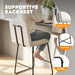 Bar Stools Set of 2, 26" Counter Height Bar Stools with Back, Modern Linen Fabric Upholstered Barstools with Metal Frame & Footrest for Kitchen Island, Home Bar, Beige