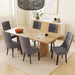 Upholstered Dining Chairs Set of 2, Channel Tufted Kitchen Chairs W/High Backrest, Rubber Wood Side Chairs, Padded Seat, Modern Fabric Armless Accent Chairs for Restaurant, Living Room