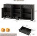 71" Modern Arched Sideboard Buffet Cabinet with Storage, Black