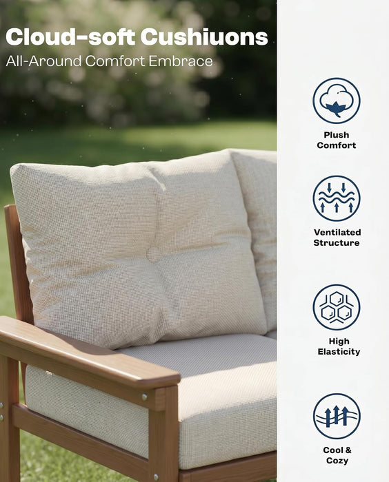 3-Piece HDPE Outdoor Patio Furniture Conversation Set