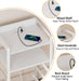 White Nightstand With Charging Station LED Lighting