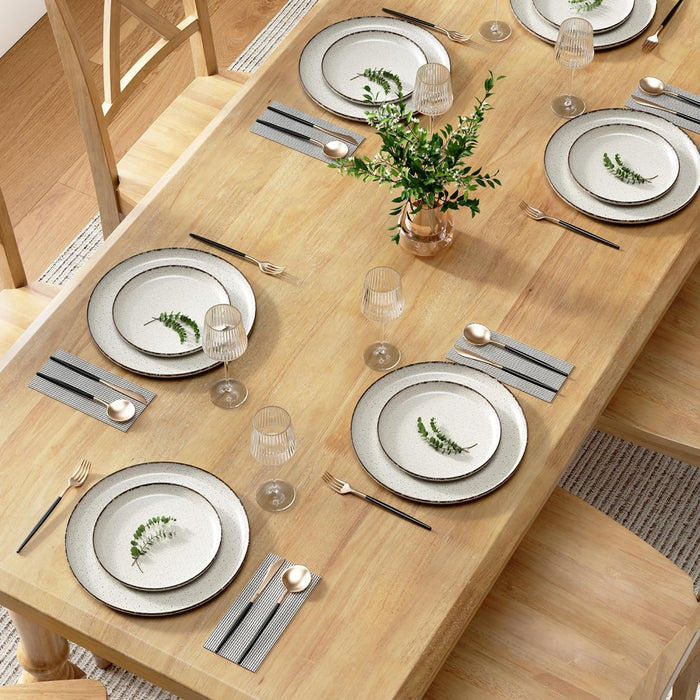 Bush Furniture Rectangular Dining Table, 67 Inch Squire Trestle, Farmhouse Decor, Sterling Collection, Light Brown