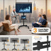 Mobile TV Stand for 23-60 Inch LCD LED Flat/Curved Screen Tvs, TV Cart Holds up to 77Lbs, Rolling TV Stand with Tilt, Height Adjustable, Pole TV Floor Stand with Shelf Max VESA 400X400Mm