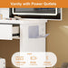 Vanity Desk Set with Sliding Lighted Mirror, Makeup Dressing Table with 4 Drawers & 9 Storage Spaces, Hidden Compartments and Cushioned Stool for Bedroom, White