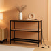 Console Table with Power Outlets, Entryway Table with Storage, Narrow Sofa Table with 3 Tier Shelves, 2 USB Ports, 2 Power Outlets, Hallway Table for Couch, Living Room, Entrance, Grey