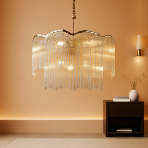 Salaiwei  22.83" 8 Light Gold Crystal Chandelier for Dining Room