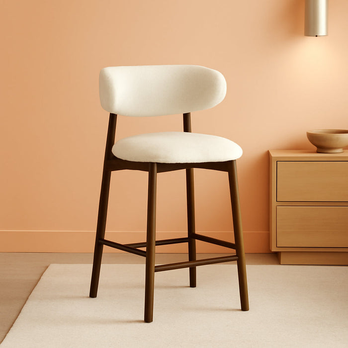 Counter Height Bar Stools with Backs Set of 4, Beige